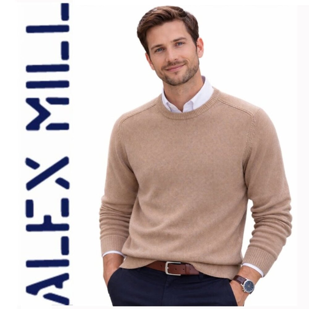 Alex Mill Merino Wool Crewneck Sweater Taupe Exposed Seams large